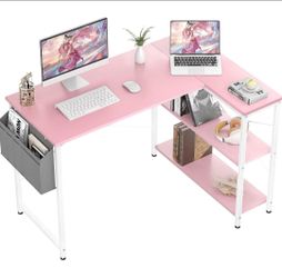 L Shaped Pink Desk