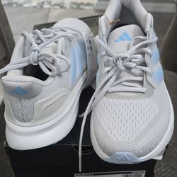 Adidas UltraRun 5 J Grey Blue Running Shoes Kids Size 6 / Women Size 7.5 JQ2962