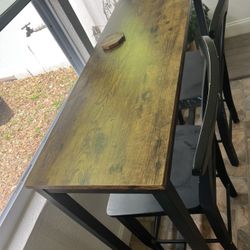 High Table With 2 Chairs (chairs Need To Be Repainted 