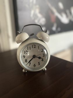 Cream Twin Bell Alarm Clock - Cute Minimal Decor