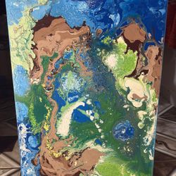 "Abstract 'Land and Sea' - Original Painting 24x18"