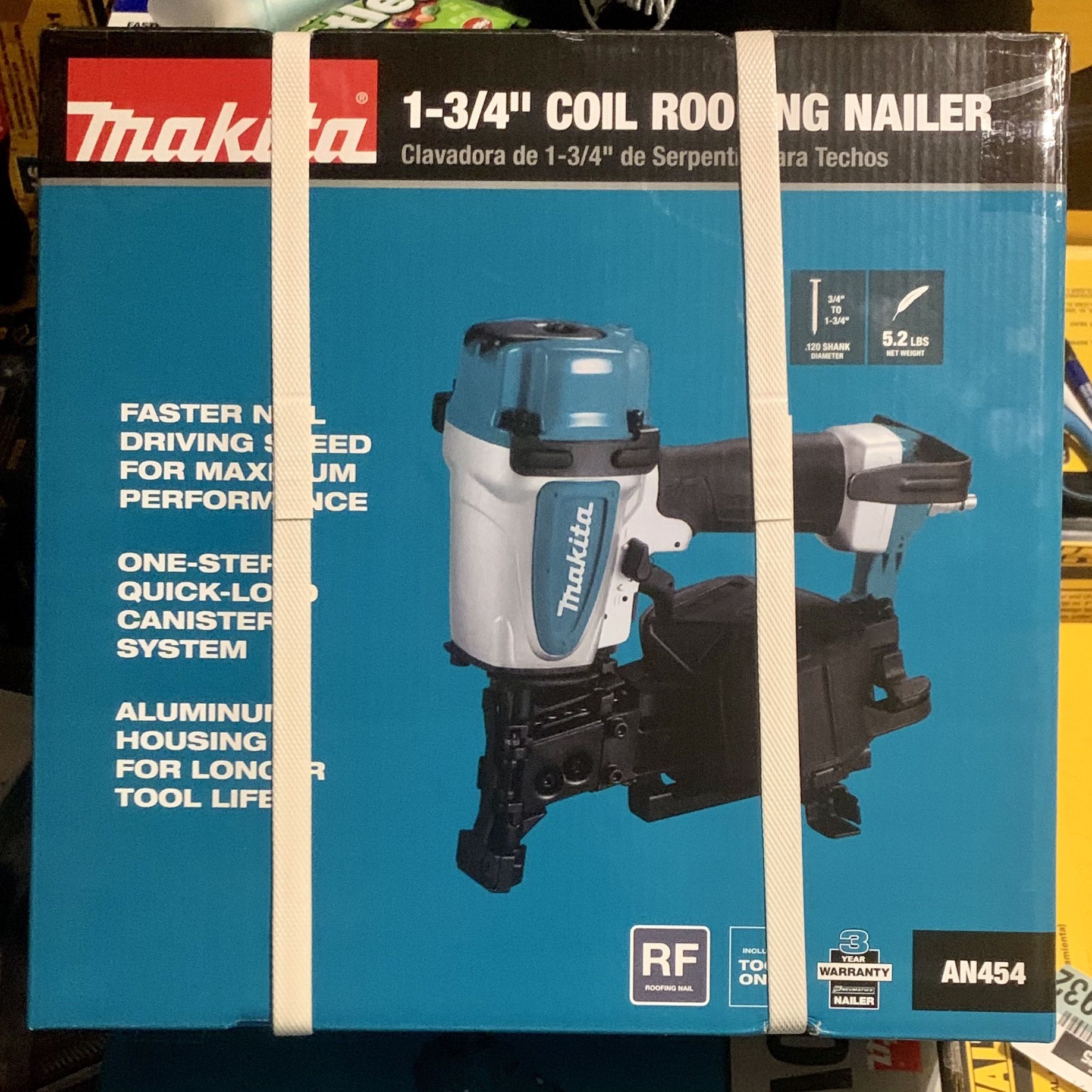 Makita 15 Degree 1-3/4 in. Pneumatic Coil Roofing Nailer for Sale in  Newark, NJ OfferUp