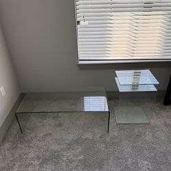 Glass Coffee Table + Side Table