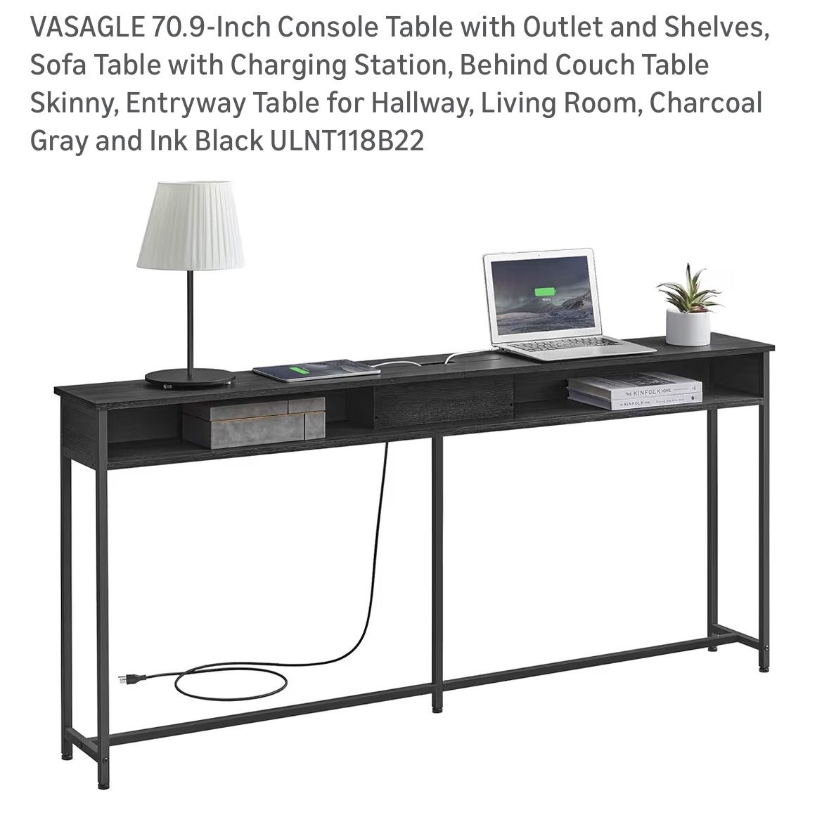 Console Table - UNOPENED BOX - Charcoal Gray