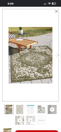 Jill Zarin 7' 10 x 10' 0 Rectangle Indoor/Outdoor Green Area Rug