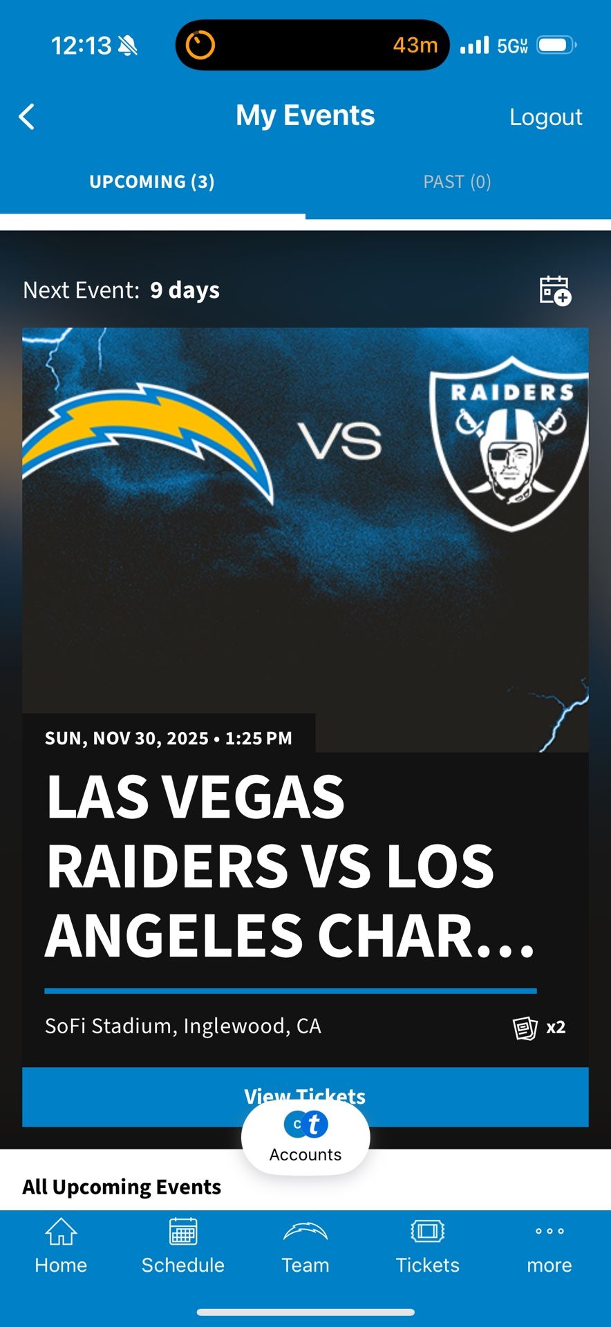 CHARGERS VS RAIDERS TICKETS