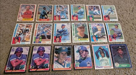 Lot of 18 Vintage 1980s Signed Baseball Cards In Person Autographs