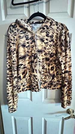 Juicy Couture Leopard Print Zip-Up Hoodie XS