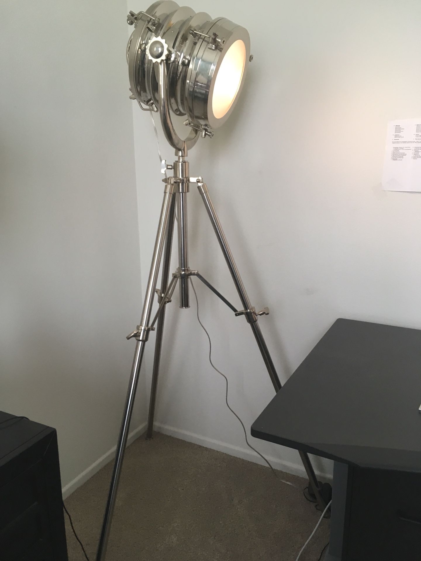 Moving Sale: Z Gallerie Studio Tripod Floor Lamp - Like New!