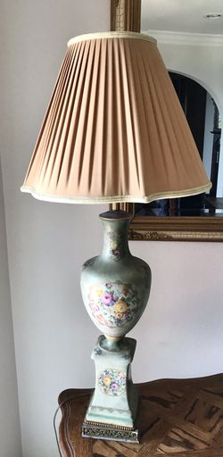 Lamp, Olive With Floral Print