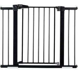 26-40 Inch Easy Install Extra Wide Pressure Mounted Metal Baby Gate, No Drilling, No Tools Required, with Wall Protectors and Extenders