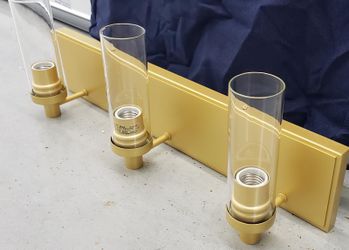 3-Light Gold Bathroom Vanity Light