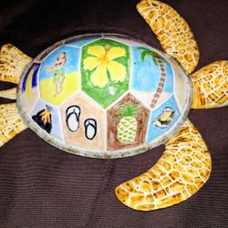 Ceramic SEA TURTLE Tropical Decor.