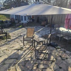 Patio Set With Umbrella And Stand