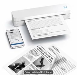 No need to ink-D830 Portable Wireless Printer -white color-brand new