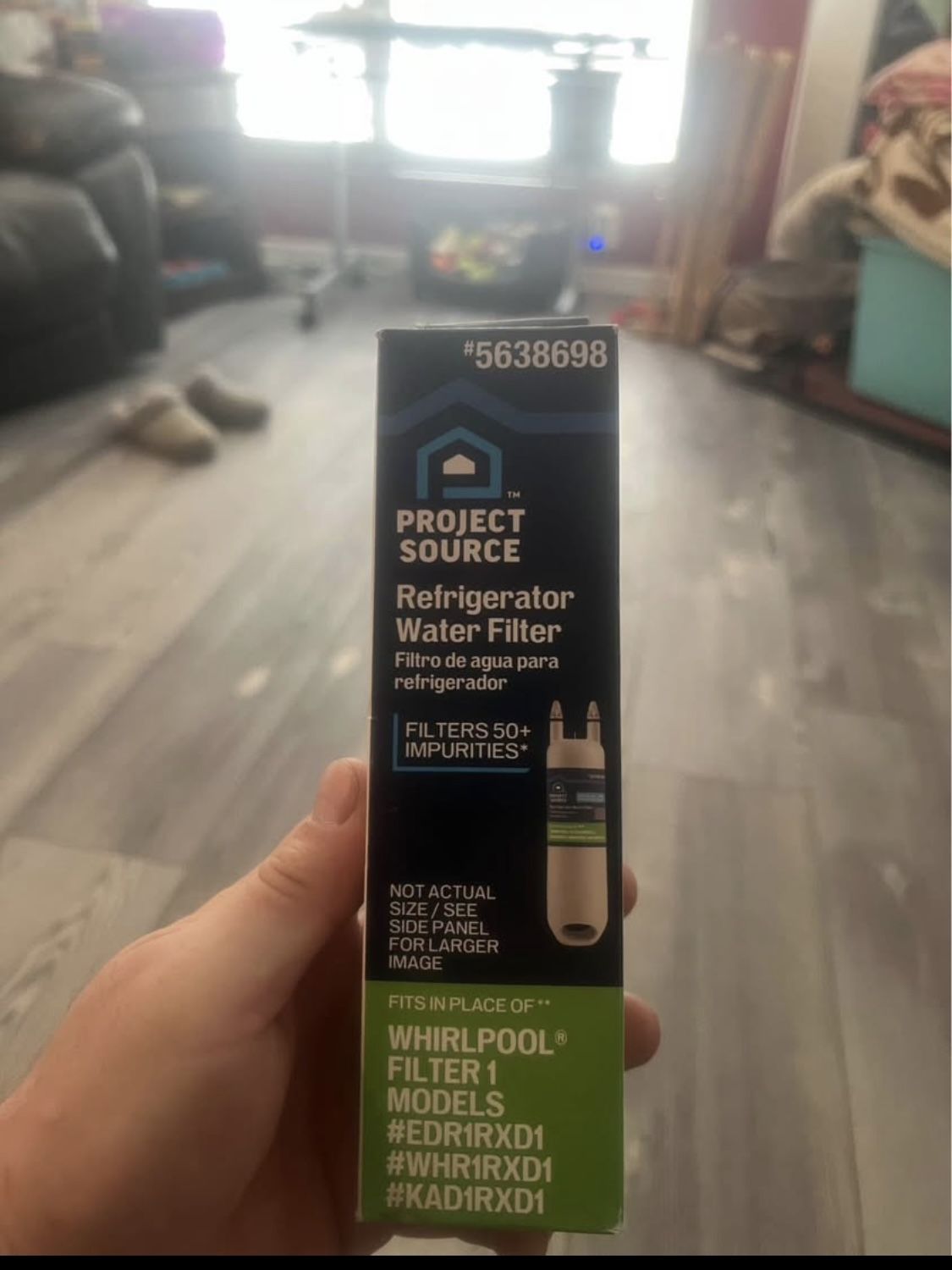 (NEW) Project Source Push-in Refrigerator Water Filter Fits Whirlpool Filter EDR1RXD1 Item #(contact info removed)