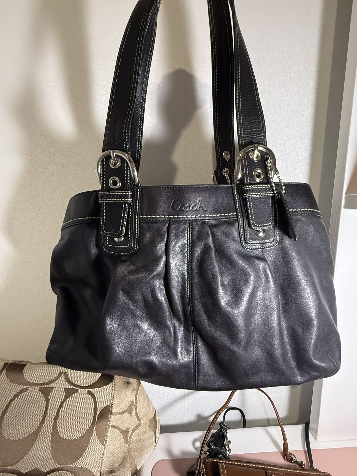 Coach Pleated Leather 