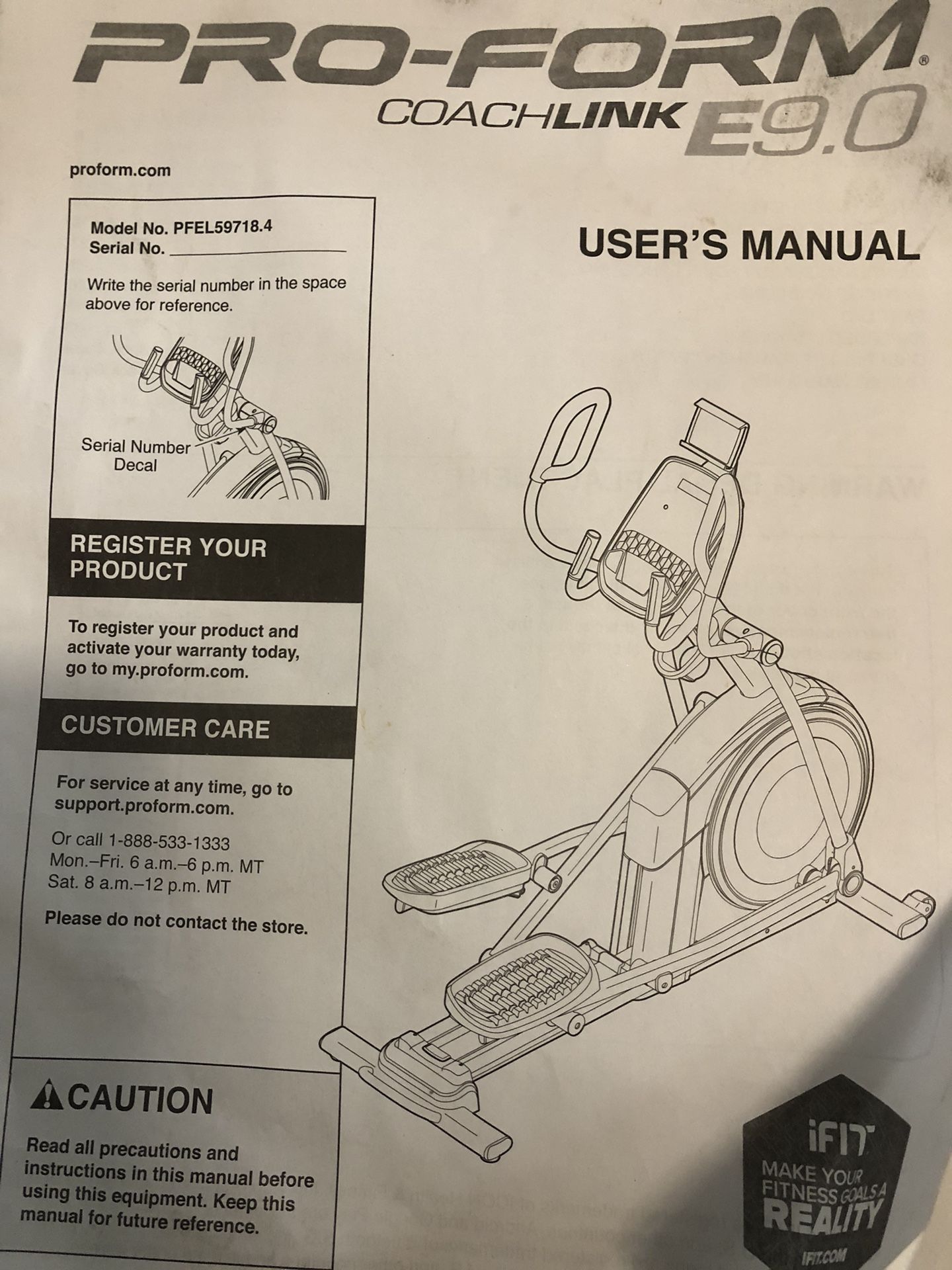 Fitness Pro-form Coach Link E9.0