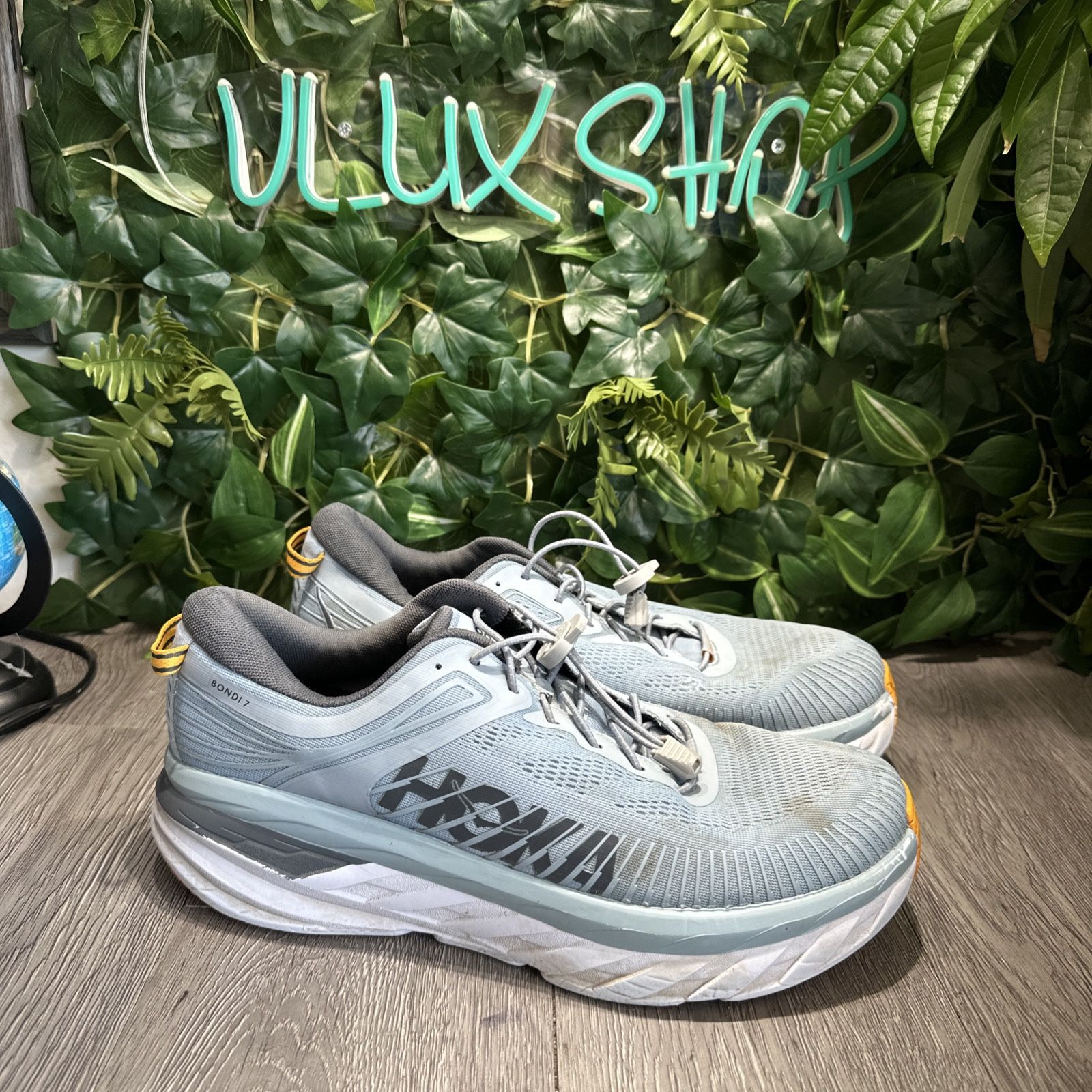 Hoka One One Bondi 7 blue sneakers Men\'s size 12.5 Hoka One One Bondi 7 Mens Size 12.5 Blue Grey | Mercari main image 3