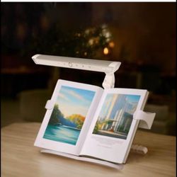 Brandnew Book Stand with LED Light Rechargeable Reading Lights Built-in 4000mAh Lithium Battery Operated Type-C Portable and Foldable Reading Lamps Pe