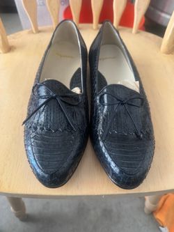 Stacy Adams Genuine Reptile Dress Shoes – Navy Blue