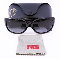 Ray Ban RB 4101 601/T3 JACKIE OHH Polarized Sunglasses 58/17/135 3P Grey Lenses