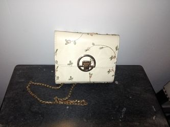Floral Mini Crossbody Bag with Gold Chain