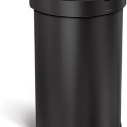 simplehuman 45L semi-Round Sensor can, Matte Black Steel @B14-260