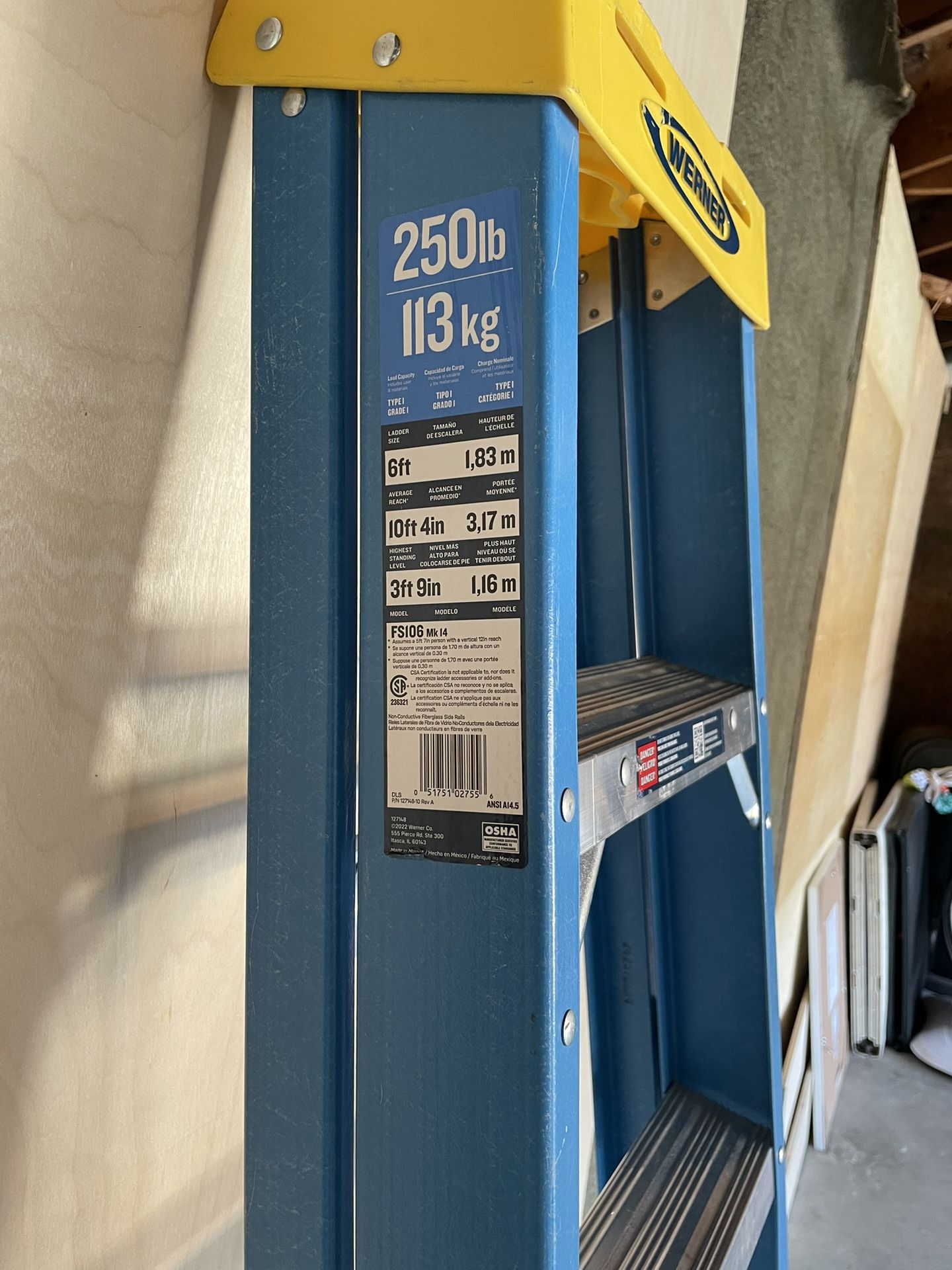 Werner Ladder 6ft New