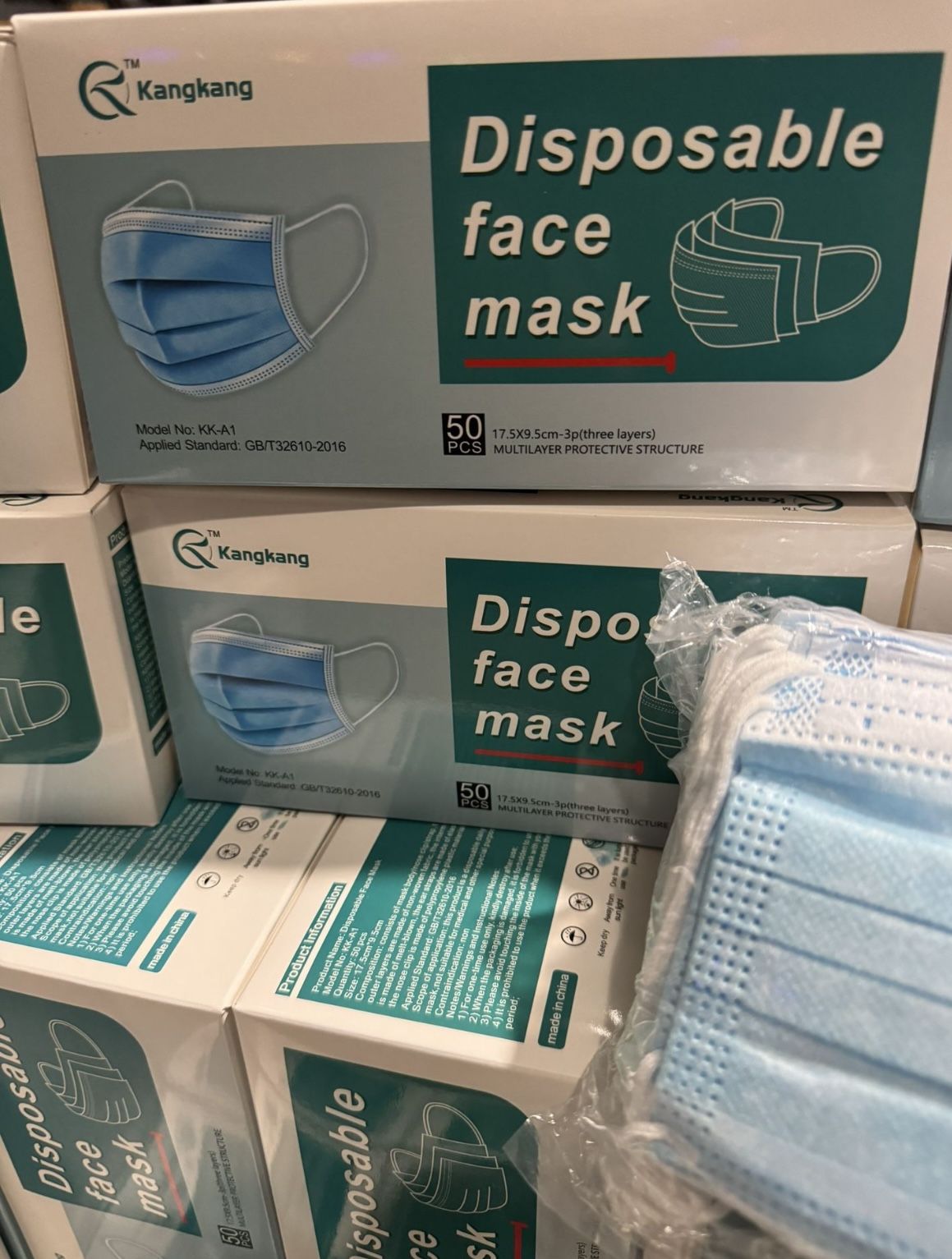 New Face mask By Case So Every Individual Box Of 50pcs Is $0.62