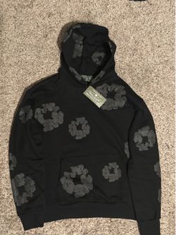 Size medium black monochrome denim tears hoodie