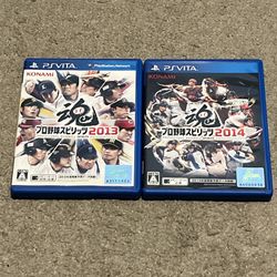 Lot of 2 Professional Baseball Spirits 2013 2014 Pro Yakyuu PS Vita Japan CIB