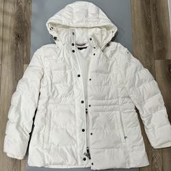 TOMMY HILFIGER Womens Down Fill Puffer Jacket While Large 