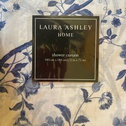 Laura Ashley Blue White Shower Curtain