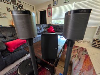 Sonos Audio Bundle: (2) Play:1 Speakers with Stands + Play:5 Speaker