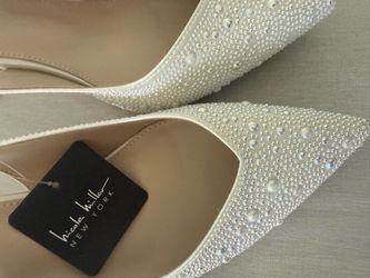 Size 10 Brand New Nicole Miller Pearl & Rhinestone Slingback Heels