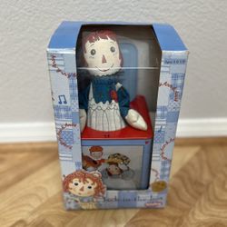 Vintage 1990s Schylling Raggedy Ann & Andy Musical Jack-in-the-box - In Original Box 