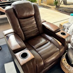 Brown Leather Recliner Chair 
