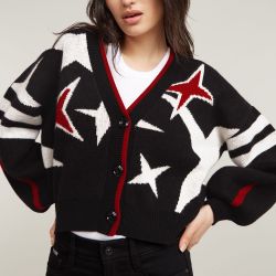 G Star Raw Wool Blend Knit Cardigan Sweater Black LARGE NWT $210