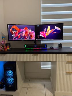 Complete Dual Monitor RGB PC Setup – Ryzen 5 / 32GB RAM / 2.5TB Storage