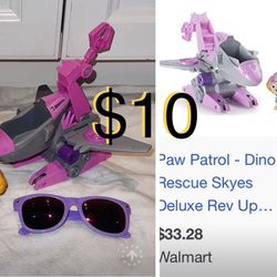 $10 Bundle Paw Patrol Rescue Skyes Deluxe + Plushy and sunglasses