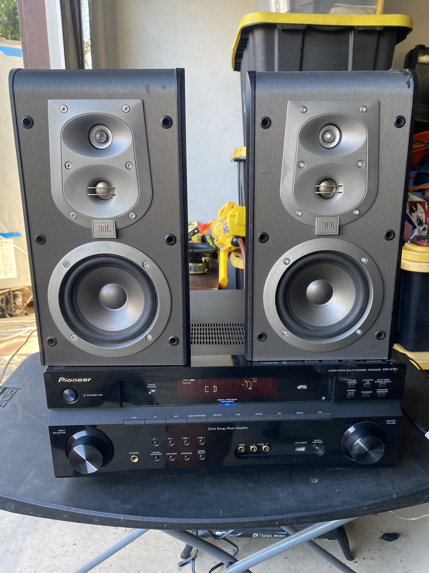 Receiver Pioneer Receiver With JBL Bookshelf Speakers Home Speakers Receiver Music System PIONEER Receiver With HDMI INPUT MAKE AN OFFER!