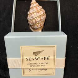 Austrian crystal jeweled shell trinket box