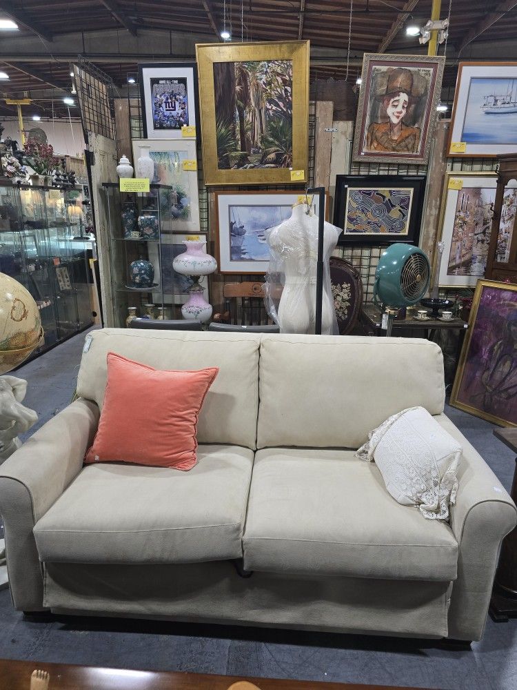 Full Size, Beige Colored Sofa Sleeper