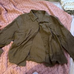 SHEIN Brown Button Up