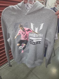 Messi The G.O.A.T. Gray Graphic Hoodie