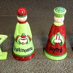 Ceramic Wise Men Christmas Set each 4in x 8in