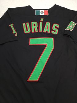 Julio Urias #7 LA Dodgers Mexico Black Printed Baseball Jersey S