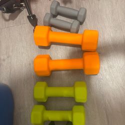 Home Gym Dumbbell And Resistant band, Jumping Rope $25
