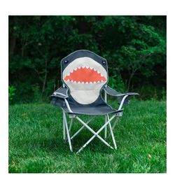 Firefly! Outdoor Gear Finn the Shark Kid's Camping Chair - Navy, Orange, Gray Color